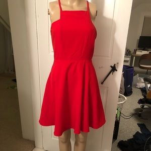 Red dress sleek back